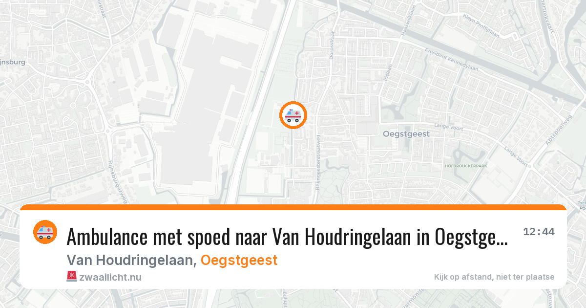 Ambulance met spoed naar Van Houdringelaan in Oegstgeest — 14 feb 2026