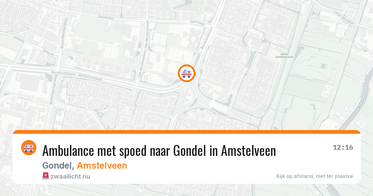 Ambulance met spoed naar Gondel in Amstelveen — 12 jul 2026