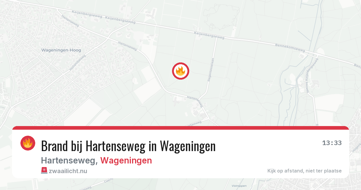 Brand bij Hartenseweg in Wageningen — 14 jul 2026
