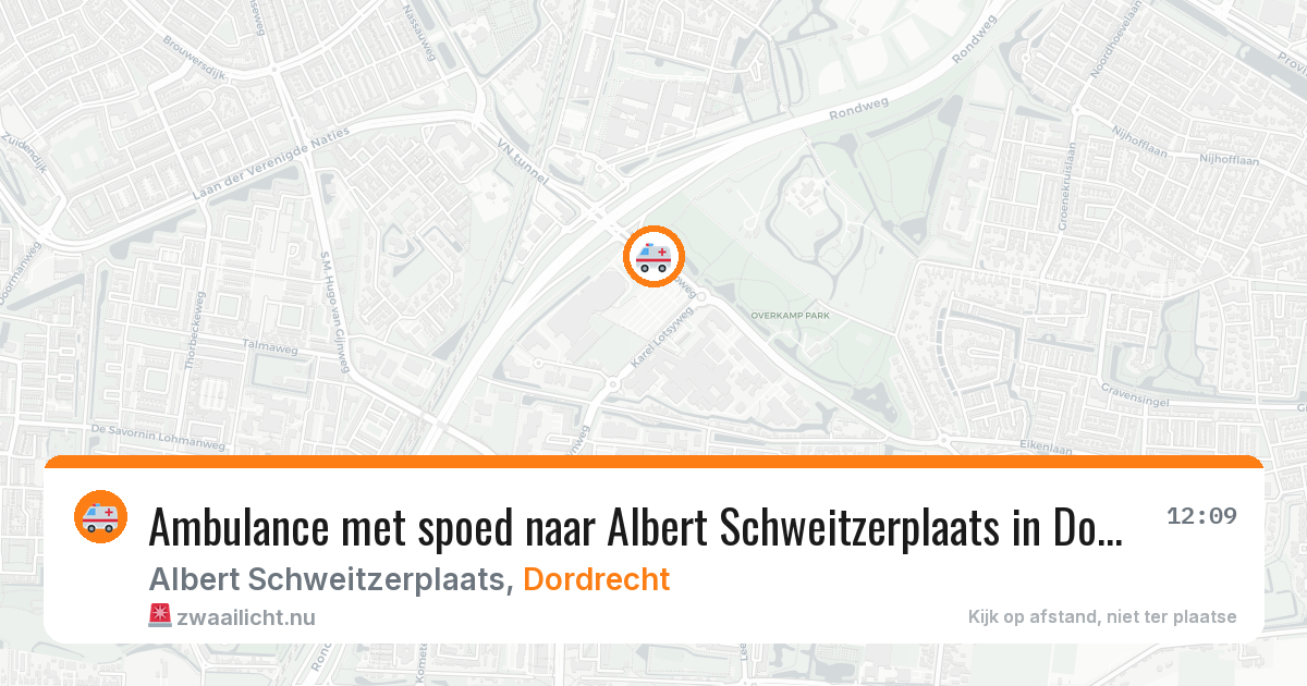 Ambulance met spoed naar Albert Schweitzerplaats in Dordrecht — 20 jul 2026