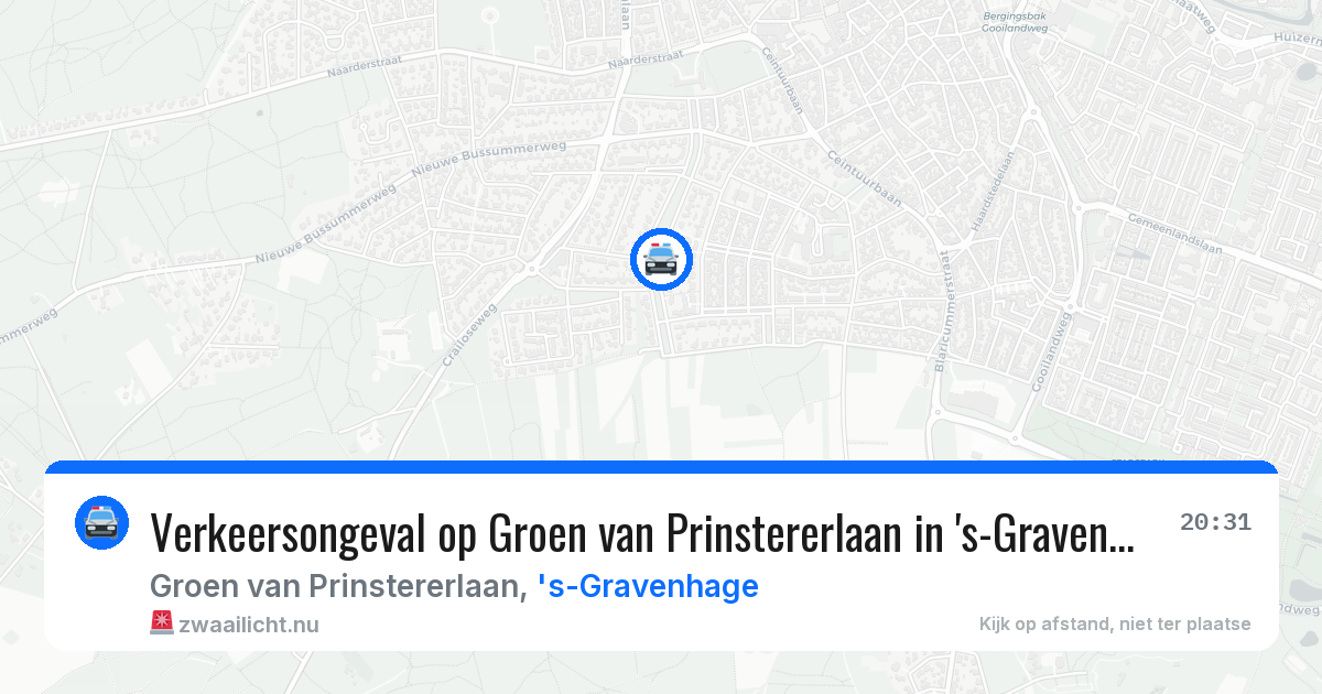 Verkeersongeval op Groen van Prinstererlaan in 's-Gravenhage — 26 mrt 2026