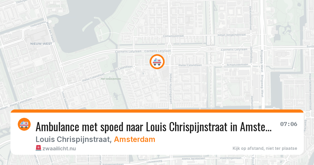 Ambulance met spoed naar Louis Chrispijnstraat in Amsterdam — 13 jul 2026