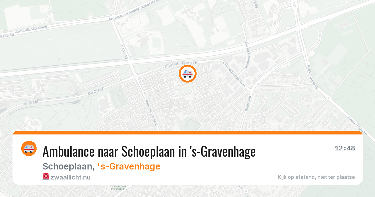 Ambulance naar Schoeplaan in 's-Gravenhage — 22 mrt 2026