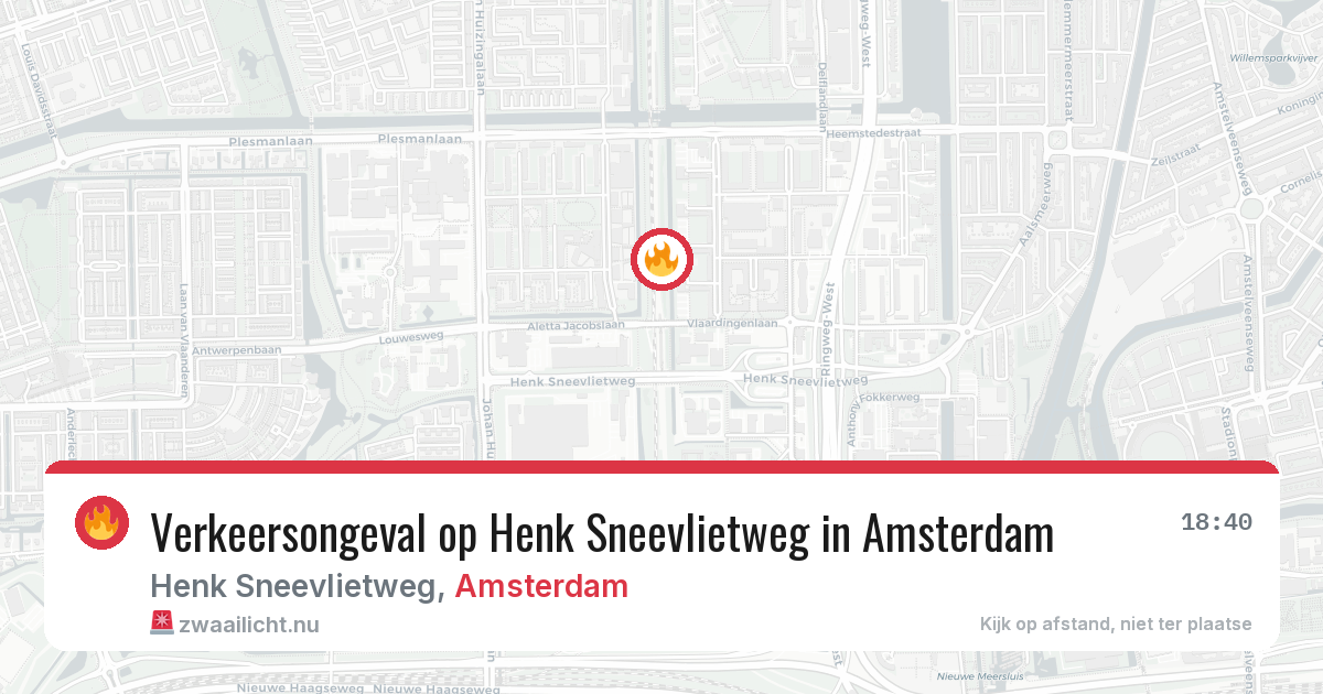 Verkeersongeval op Henk Sneevlietweg in Amsterdam — 15 jul 2026