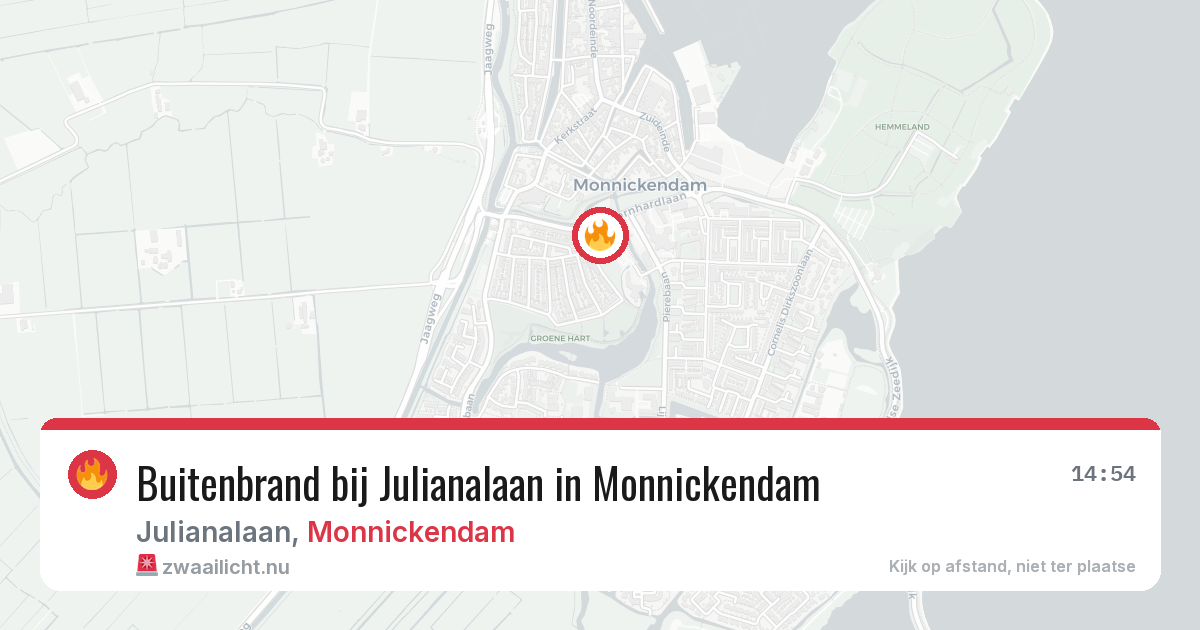 Buitenbrand bij Julianalaan in Monnickendam — 18 mrt 2026