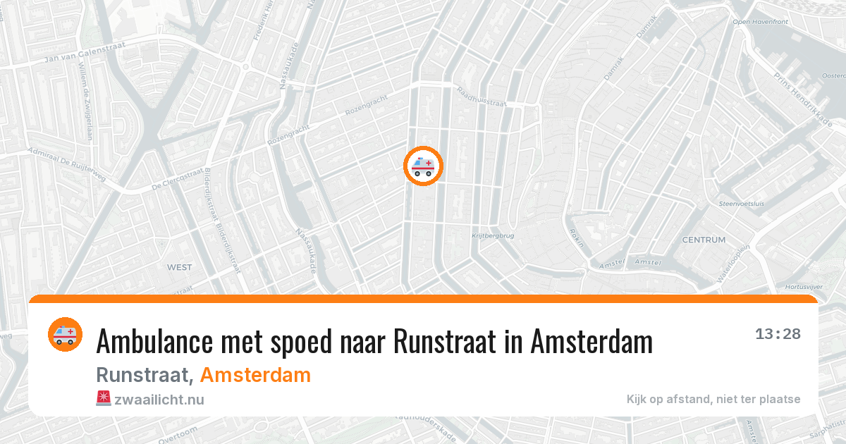 Ambulance met spoed naar Runstraat in Amsterdam — 30 mrt 2026