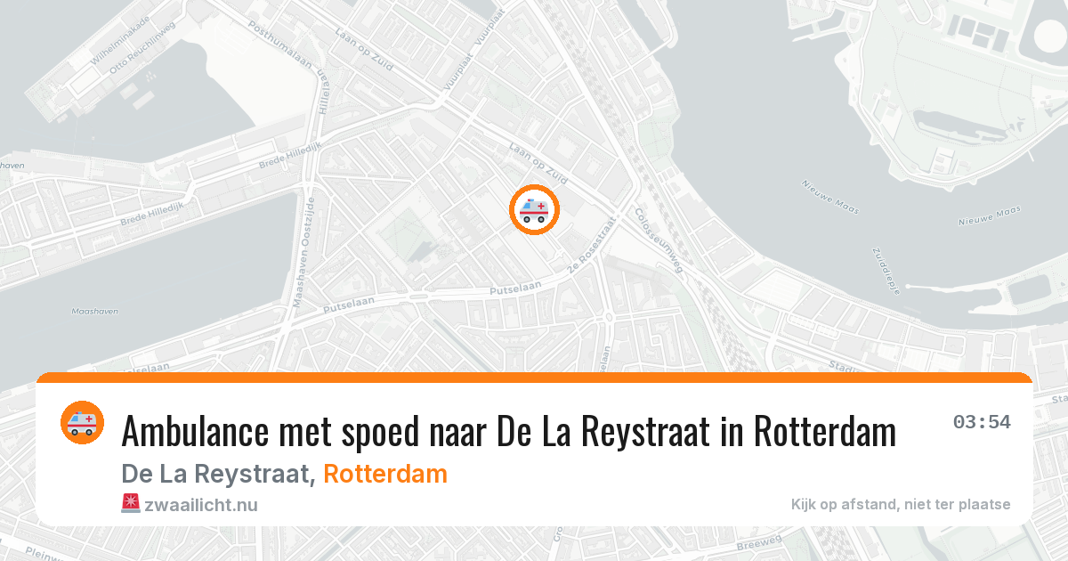 Ambulance met spoed naar De La Reystraat in Rotterdam — 29 apr 2026