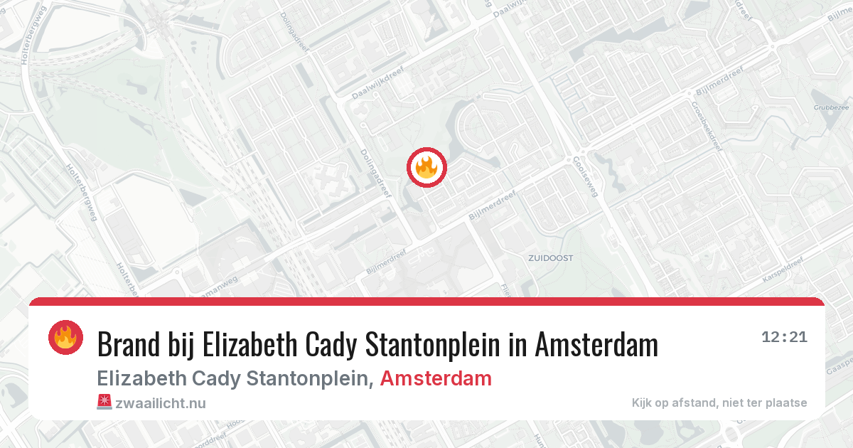 Brand bij Elizabeth Cady Stantonplein in Amsterdam — 2 jun 2026