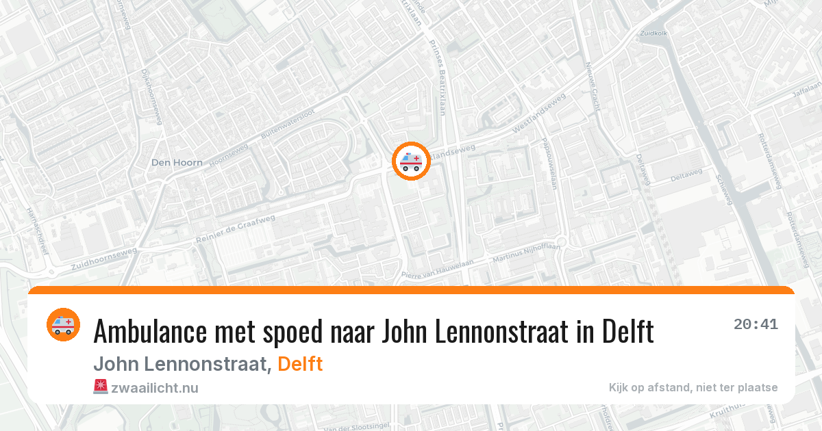 Ambulance met spoed naar John Lennonstraat in Delft — 22 jan 2026