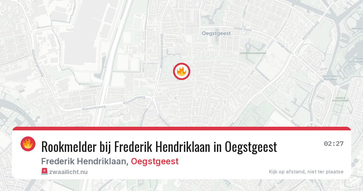 Rookmelder bij Frederik Hendriklaan in Oegstgeest — 21 jul 2026