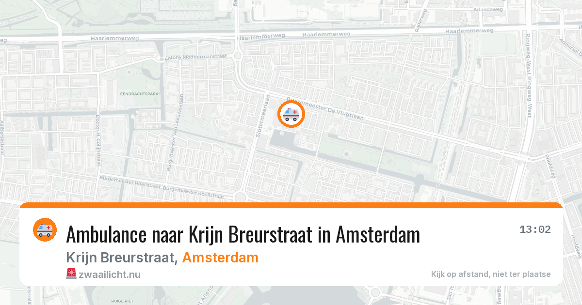 Ambulance naar Krijn Breurstraat in Amsterdam — 26 mrt 2026