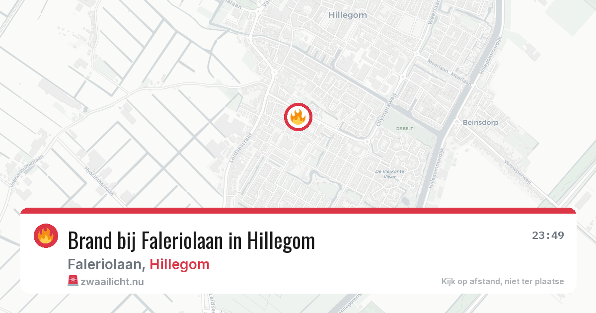 Brand bij Faleriolaan in Hillegom — 18 feb 2026