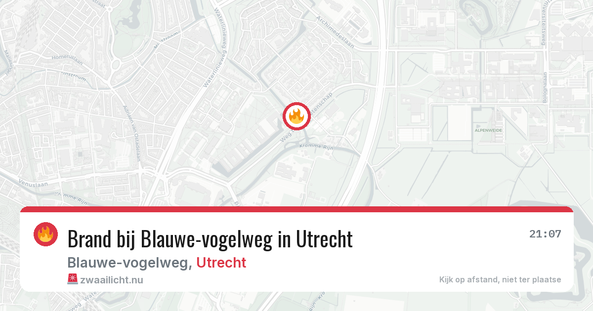 Brand bij Blauwe-vogelweg in Utrecht — 25 mrt 2026