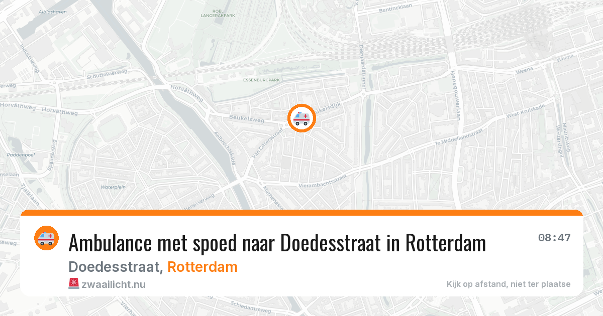 Ambulance met spoed naar Doedesstraat in Rotterdam — 21 apr 2026