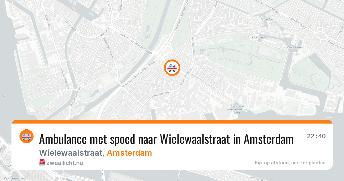 Ambulance met spoed naar Wielewaalstraat in Amsterdam — 18 jul 2026