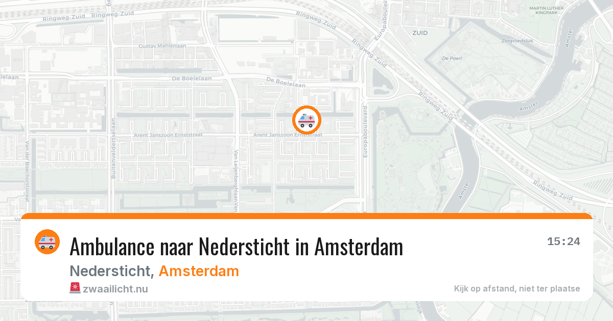 Ambulance naar Nedersticht in Amsterdam — 23 mei 2026