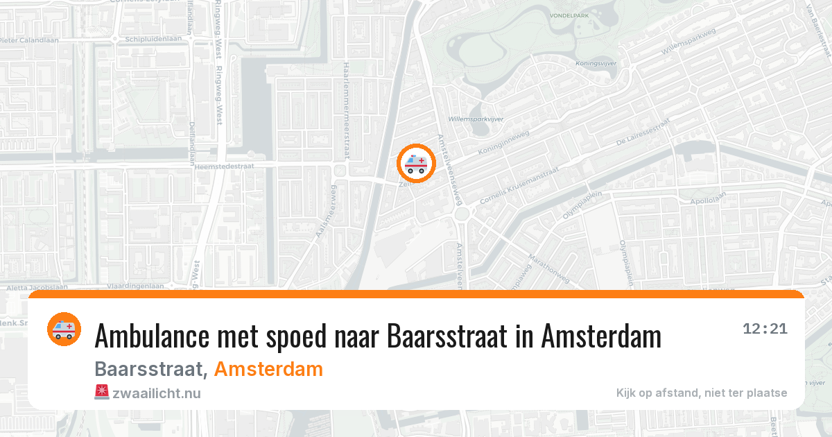 Ambulance met spoed naar Baarsstraat in Amsterdam — 25 jul 2026