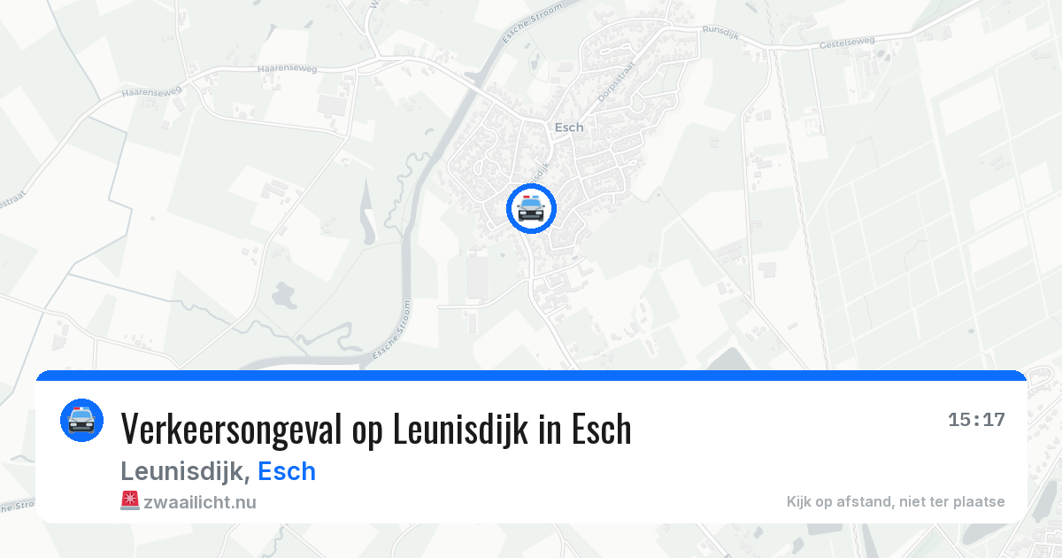 Verkeersongeval op Leunisdijk in Esch — 27 mei 2026