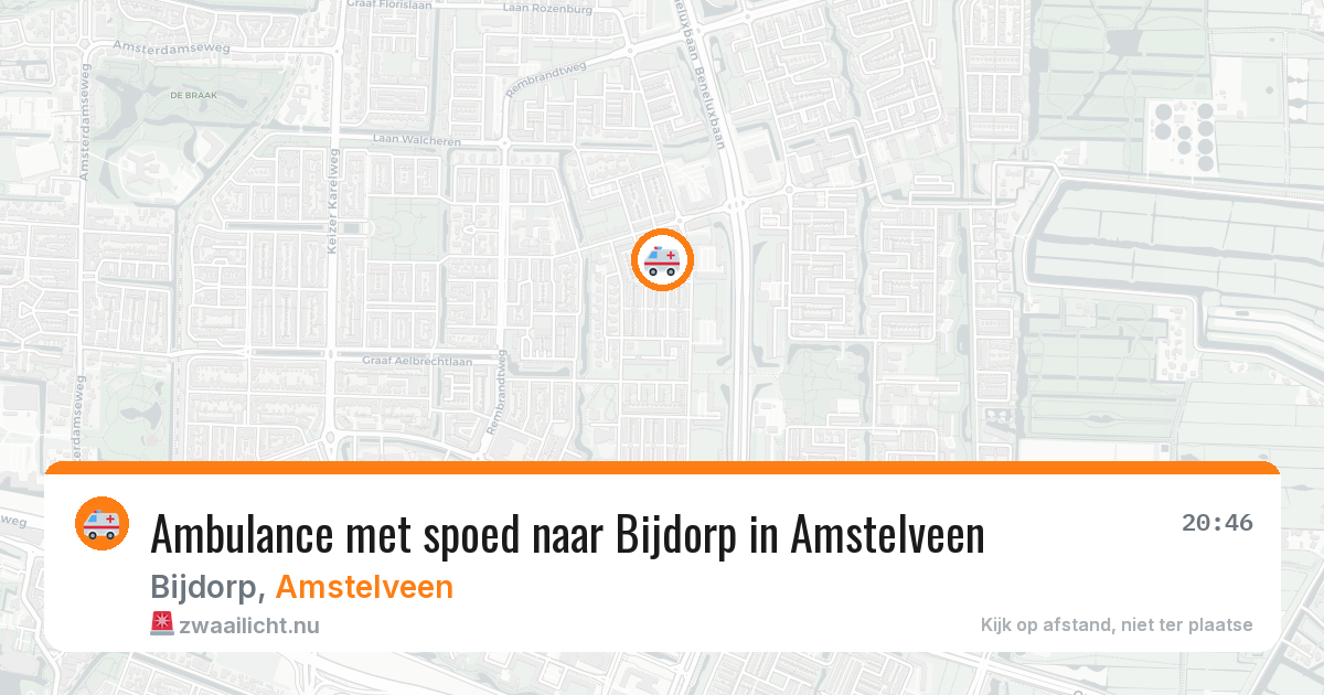 Ambulance met spoed naar Bijdorp in Amstelveen — 29 mei 2026