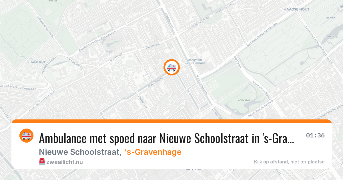 Ambulance met spoed naar Nieuwe Schoolstraat in 's-Gravenhage — 21 jul 2026