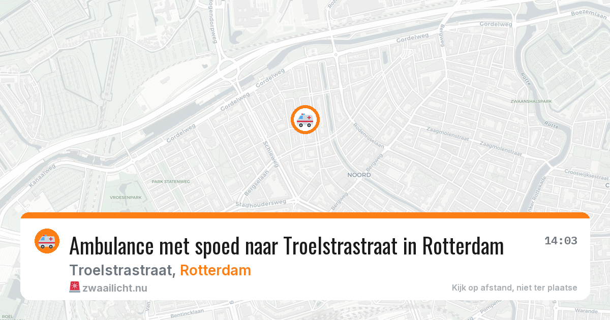 Ambulance met spoed naar Troelstrastraat in Rotterdam — 20 jul 2026