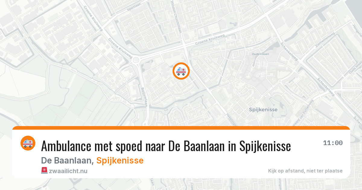 Ambulance met spoed naar De Baanlaan in Spijkenisse — 23 mrt 2026