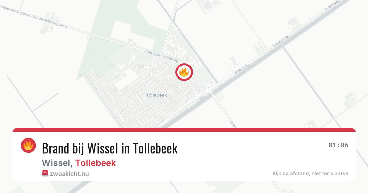 Brand bij Wissel in Tollebeek — 22 mrt 2026