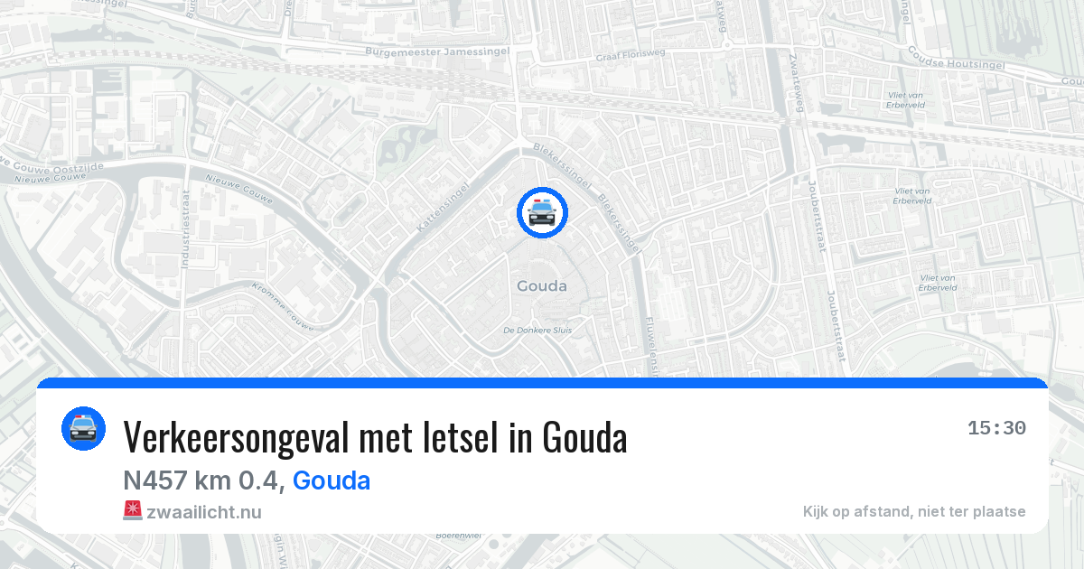 Verkeersongeval met letsel in Gouda — 17 mrt 2026