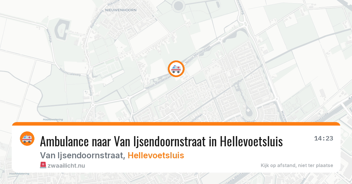 Ambulance naar Van Ijsendoornstraat in Hellevoetsluis — 23 jul 2026