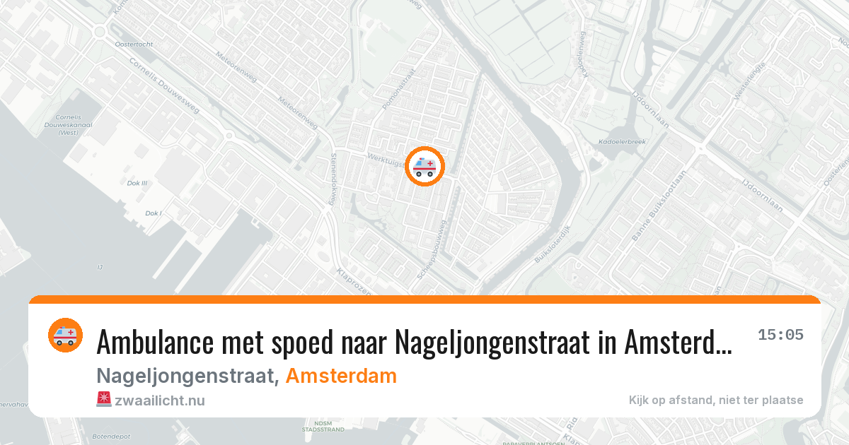 Ambulance met spoed naar Nageljongenstraat in Amsterdam — 20 mrt 2026