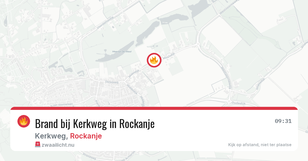 Brand bij Kerkweg in Rockanje — 12 mei 2026