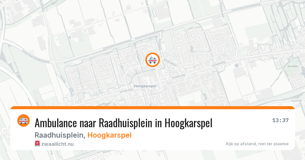 Ambulance naar Raadhuisplein in Hoogkarspel — 8 jul 2026