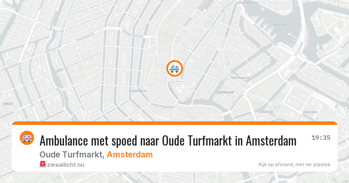 Ambulance met spoed naar Oude Turfmarkt in Amsterdam — 23 apr 2026