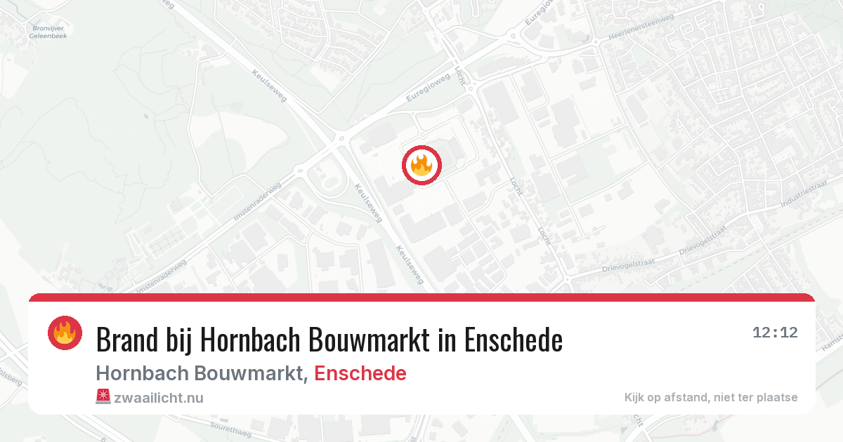 Brand bij Hornbach Bouwmarkt in Enschede — 20 mei 2026