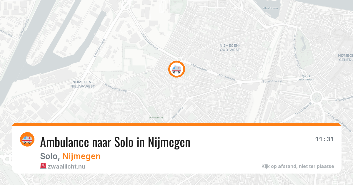 Ambulance naar Solo in Nijmegen — 10 jul 2026