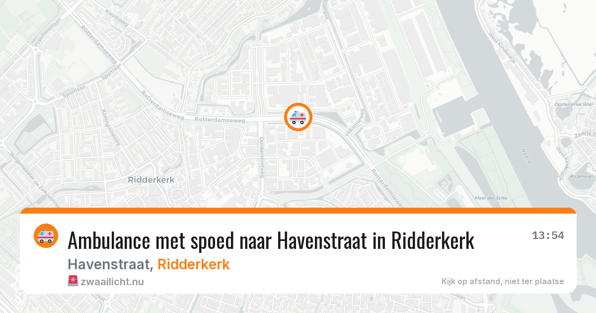 Ambulance met spoed naar Havenstraat in Ridderkerk — 25 jul 2026
