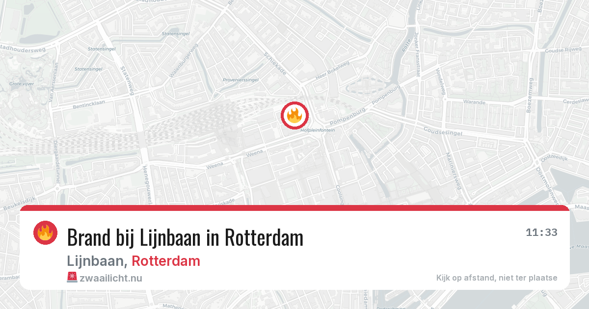 Brand bij Lijnbaan in Rotterdam — 18 jul 2026