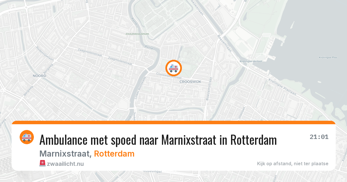 Ambulance met spoed naar Marnixstraat in Rotterdam — 21 mrt 2026