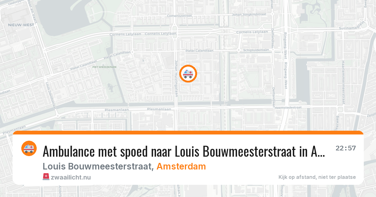 Ambulance met spoed naar Louis Bouwmeesterstraat in Amsterdam — 18 jul 2026