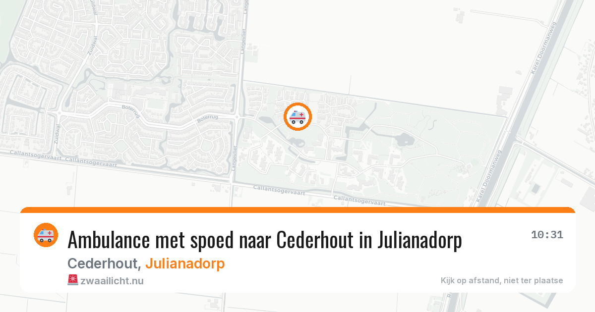 Ambulance met spoed naar Cederhout in Julianadorp — 20 apr 2026