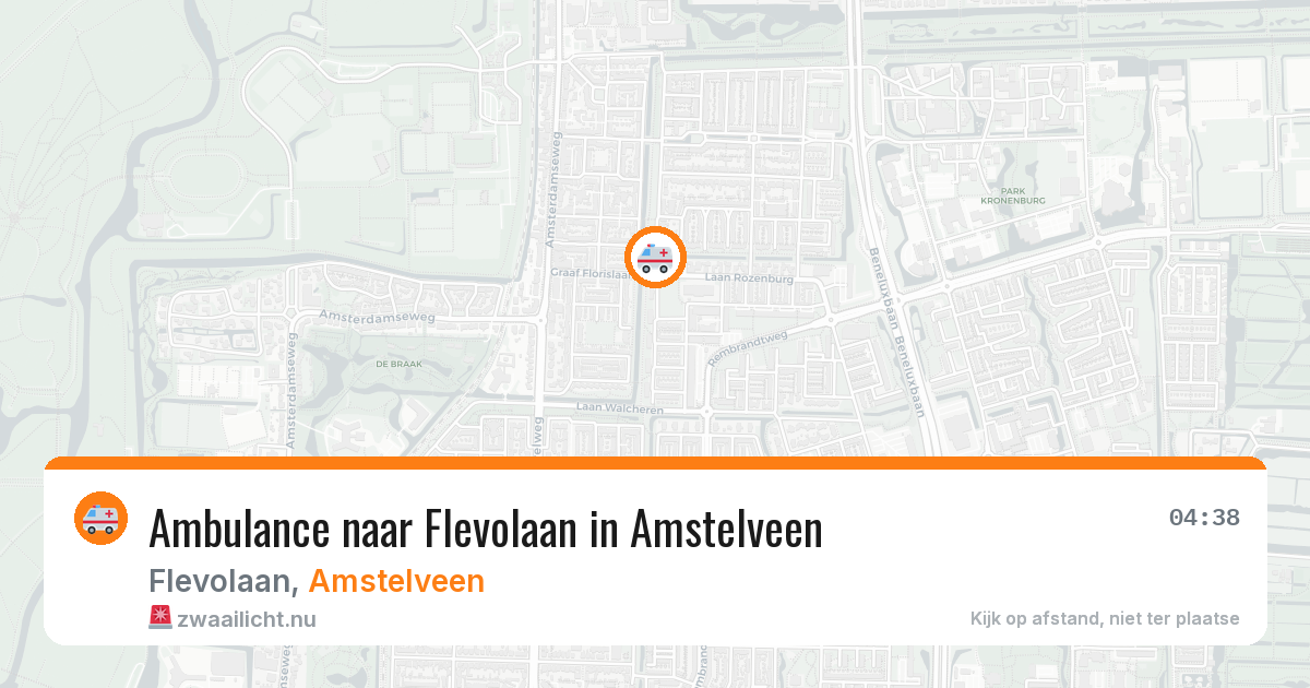 Ambulance naar Flevolaan in Amstelveen — 19 jul 2026