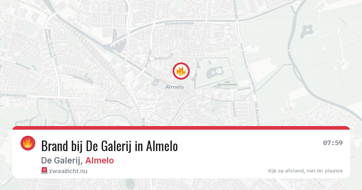 Brand bij De Galerij in Almelo — 1 jun 2026