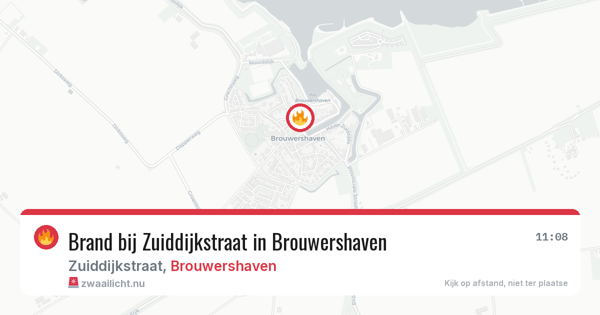 Brand bij Zuiddijkstraat in Brouwershaven — 13 apr 2026