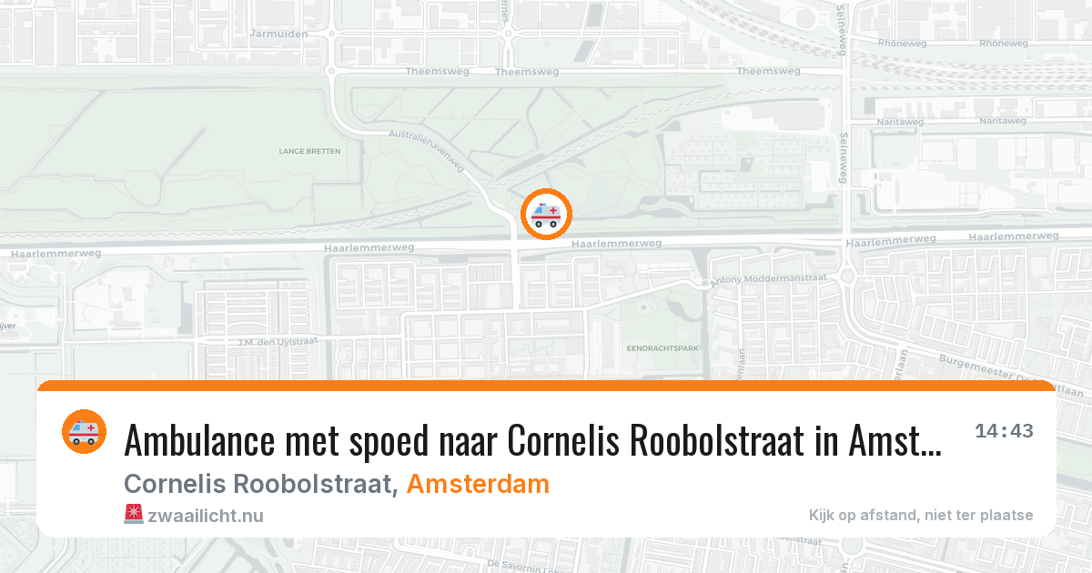 Ambulance met spoed naar Cornelis Roobolstraat in Amsterdam — 20 apr 2026