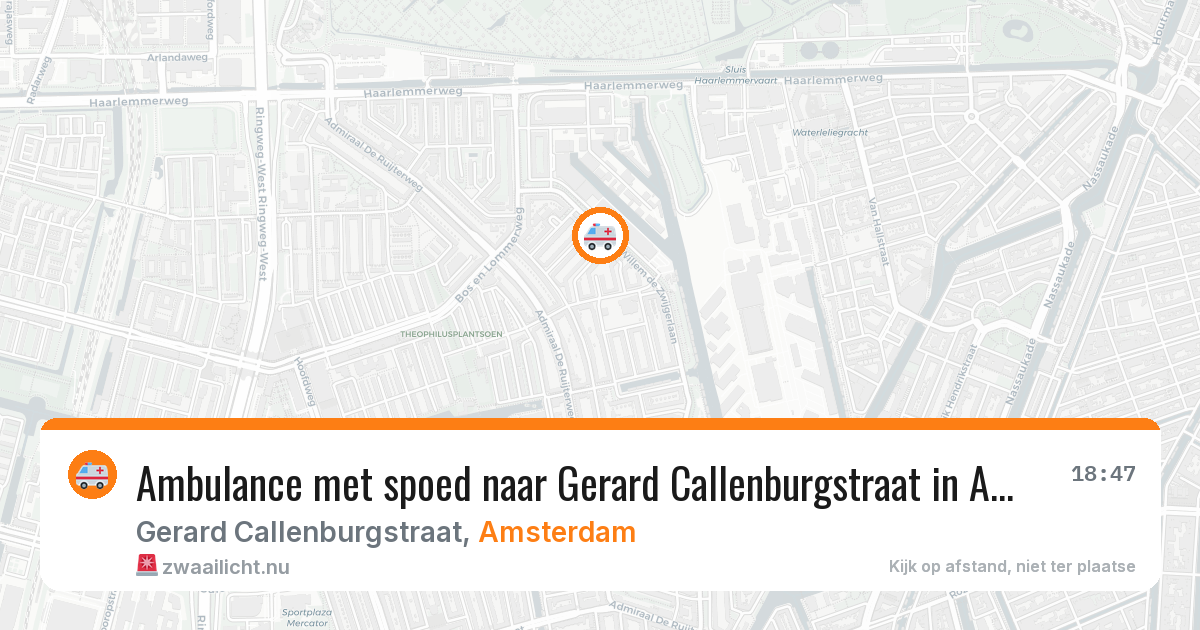 Ambulance met spoed naar Gerard Callenburgstraat in Amsterdam — 17 mei 2026