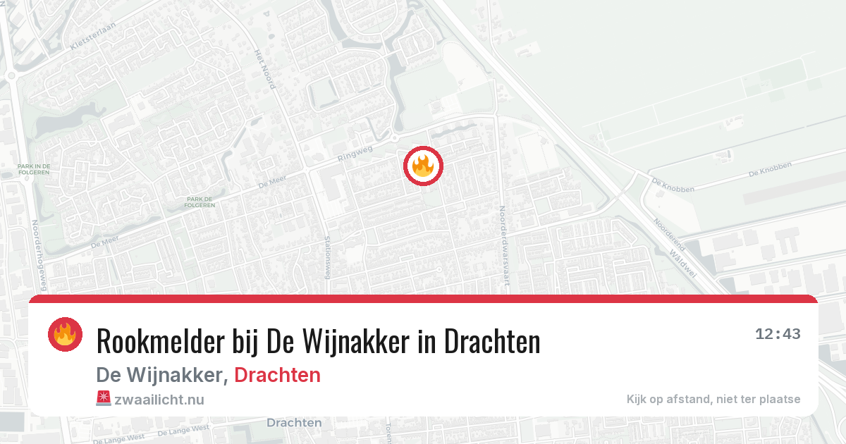 Rookmelder bij De Wijnakker in Drachten — 8 jul 2026