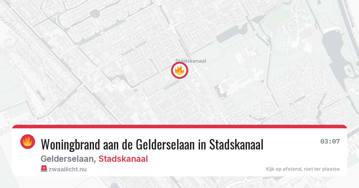 Woningbrand aan de Gelderselaan in Stadskanaal — 19 jan 2026