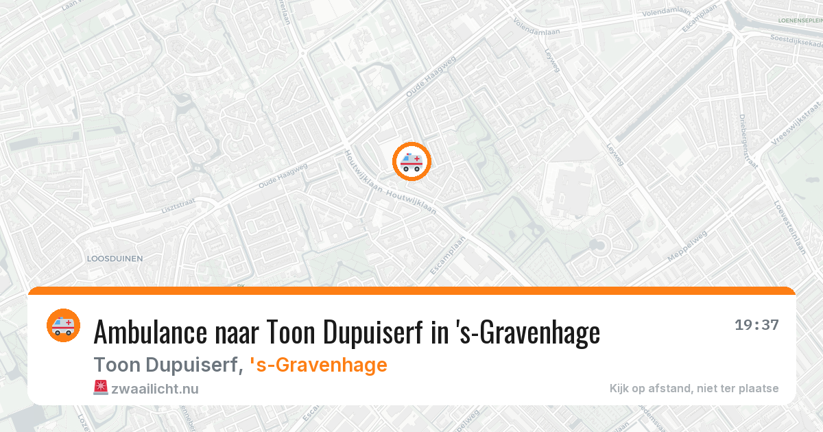 Ambulance naar Toon Dupuiserf in 's-Gravenhage — 20 jul 2026