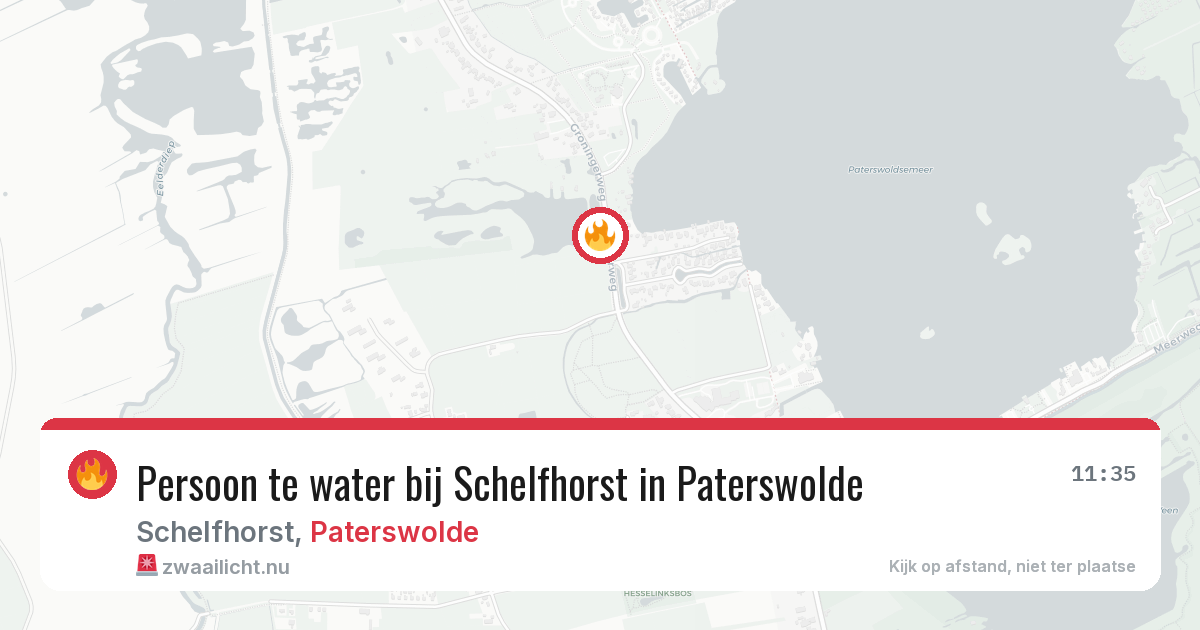 Persoon te water bij Schelfhorst in Paterswolde — 1 jul 2026
