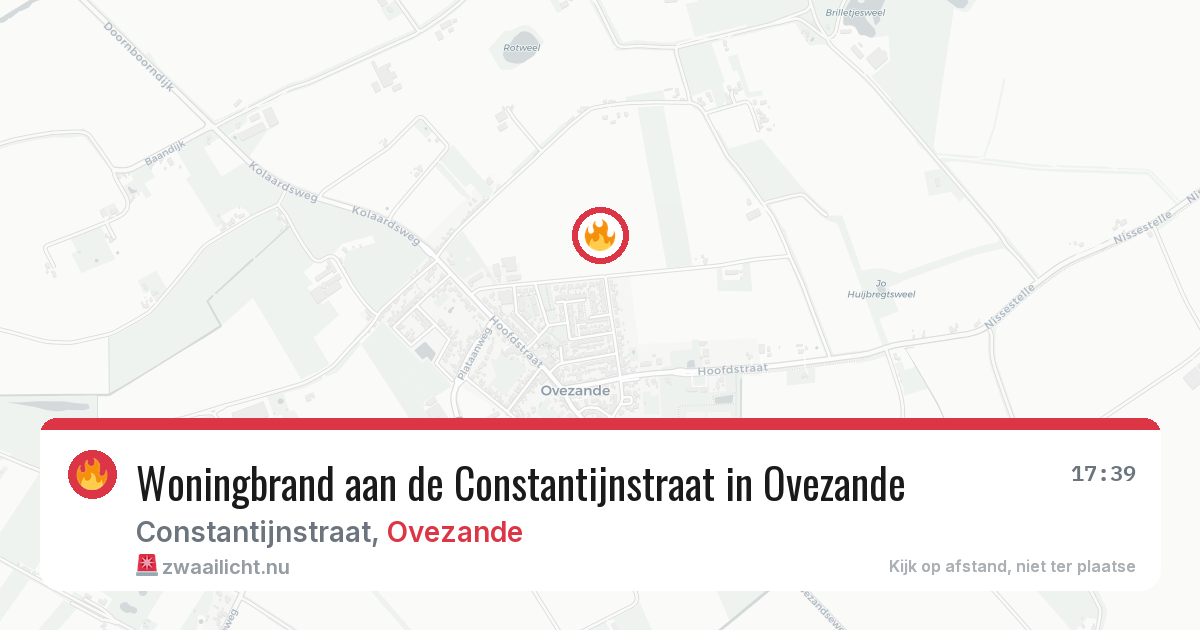 Woningbrand aan de Constantijnstraat in Ovezande — 13 jul 2026
